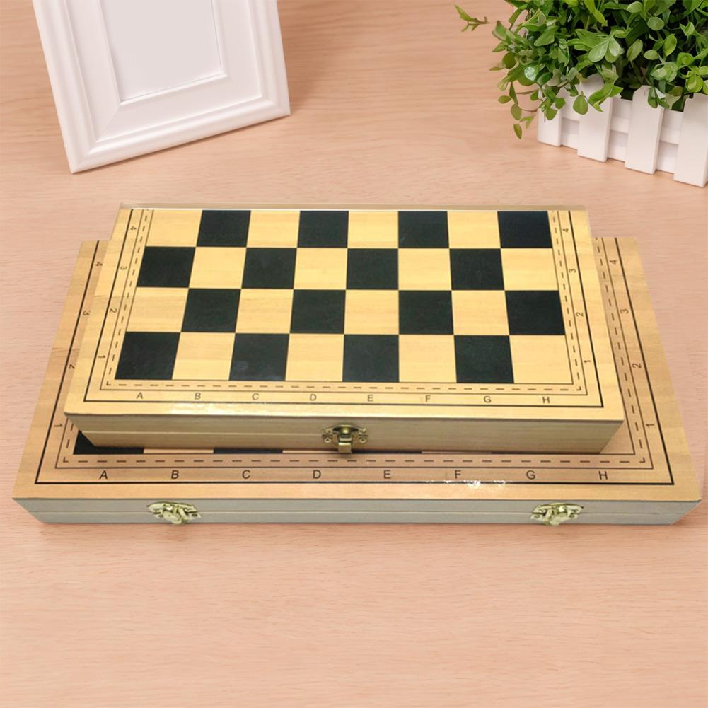 Wooden Foldable Magnetic International Chess Set Educational Chess Board Game Travel Chess Set