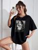 Mona Lisa Drinking Beverages Womens Tshirt Summer Breathable Casual T Shirt Loose Soft Tops Hip Hop Oversize Fashion Clothes