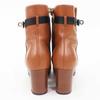 Great HERMES Short Boots Saint Germain Kelly Metal Brown Black Leather 35.5 Used
