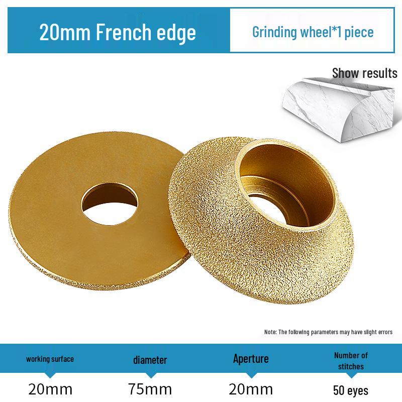 French Edge Diamond Grinding Wheel for Marble and Quartz Tile Rounding