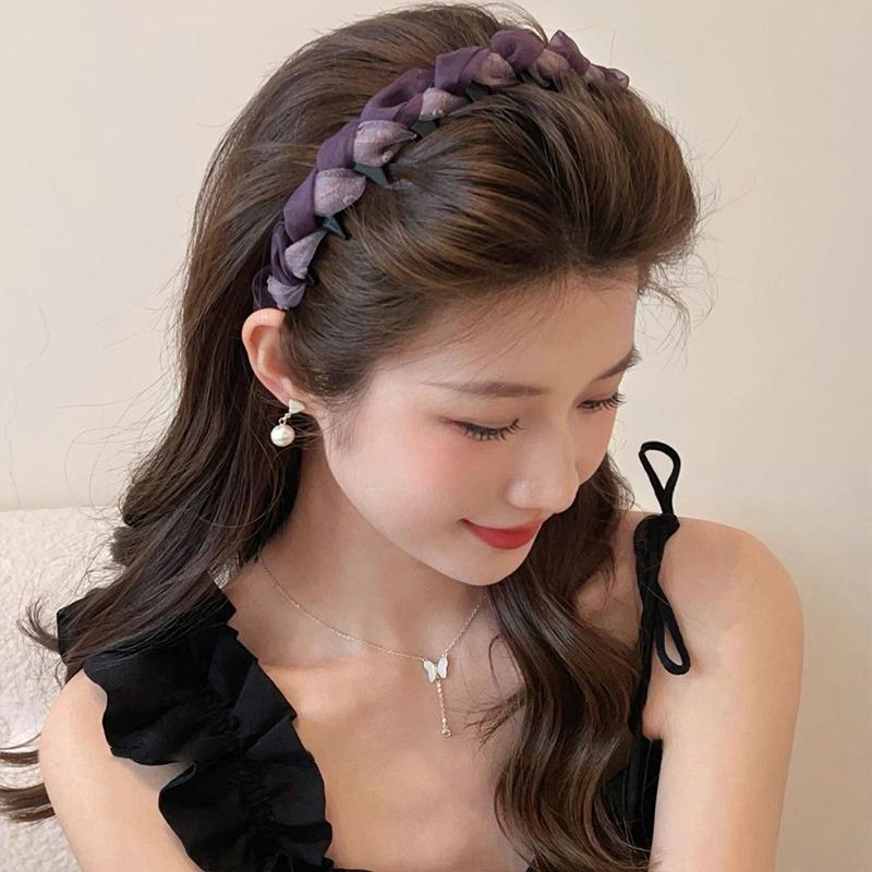 French Temperament Mesh Headband Korean Non-Slip Face Washing Headband Hairpin