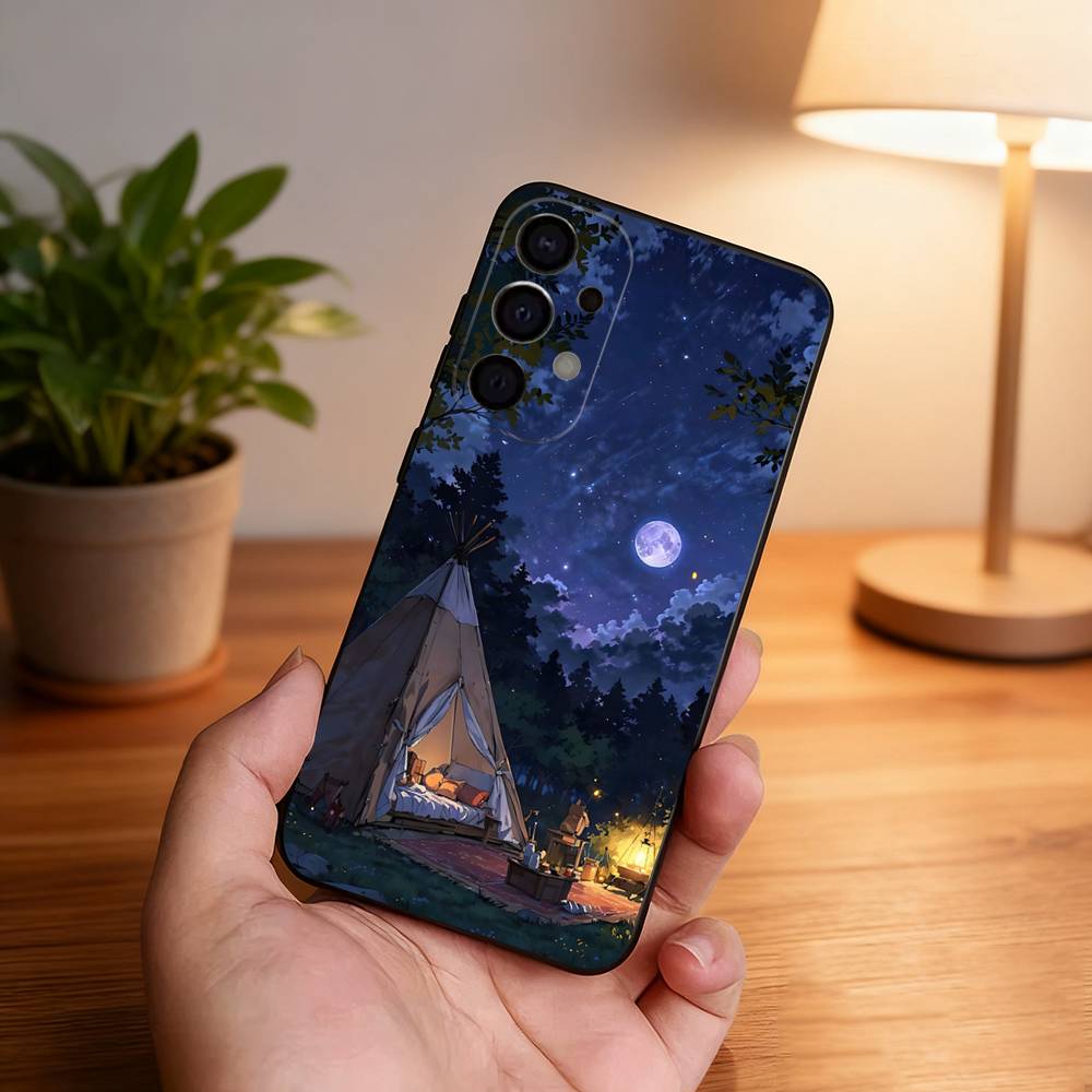 

Outdoor Campings Art Black Cover Phone Case For Samsung S26,S25,S24,S21,S22,S23,S30,Ultra,S20,Plus,Fe,Lite,5G Samsung S205G
