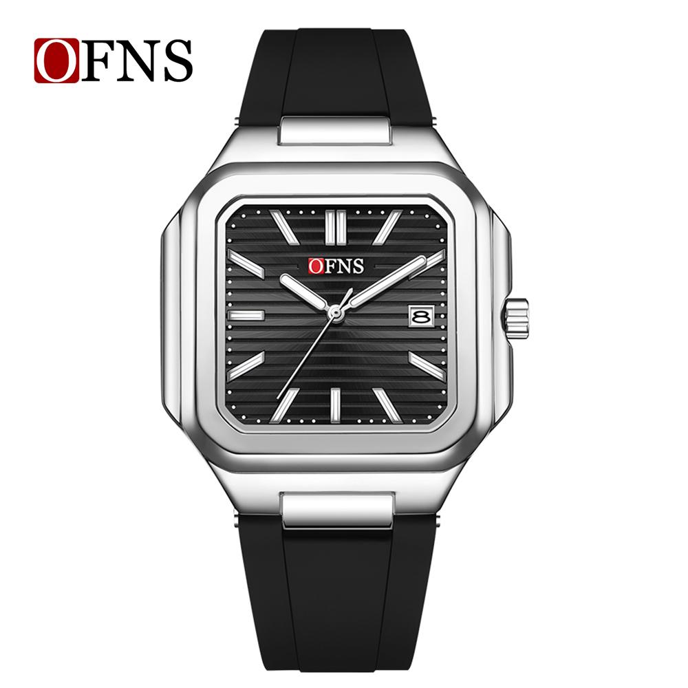 Ofns Brand 1650 Casual Fashionable Men's Quartz Watch Military Sports Waterproof Automatic Date Luxury Full Stainless Steel