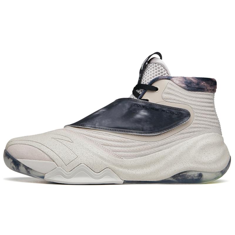 Anta KT6 Galaxy Flow Амортизирующие Нескользящие и Износостойкие Высокие Баскетбольные Кроссовки Мужские Серые Белые Сникеры 42