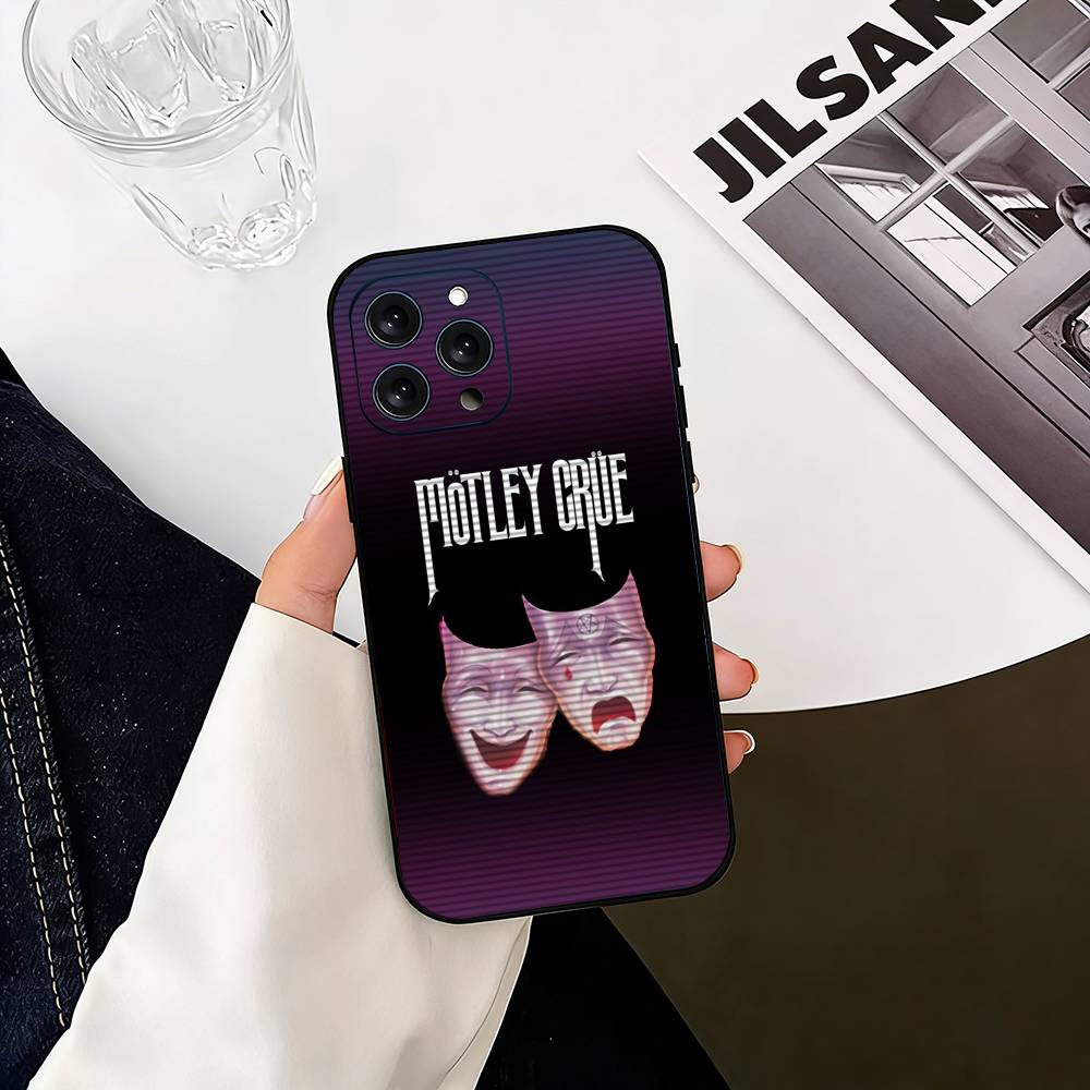 Retro Motley crue Phone Case For iPhone 17, 16,15,14,13,12,11 Plus,Pro Max, Others Soft Black Cover
