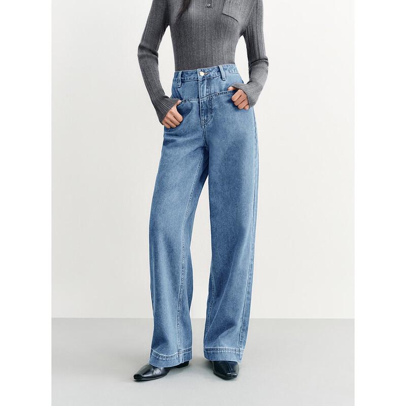 

Peacebird Women s High-Waist Wide-Leg Denim Jeans L