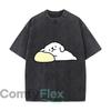 Cute Maltese Puppy Sleeping Pillow Line Art Washed Vintage Short Sleeve Loose Streetwear Tee