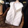Womens Lightweight Hooded Down Vest Winter Outerwear Slim Fit V-Neck Short Puffer Daily Wear
