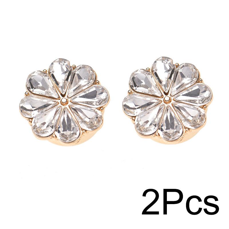 

2 шт. воротник украшения клипса металл темперамент блузки пуговицы накладки практичный стразы изящная пряжка золотистый 15mm золотой