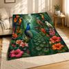 Peacock Jungle With Parrots Coral Fleece Blanket