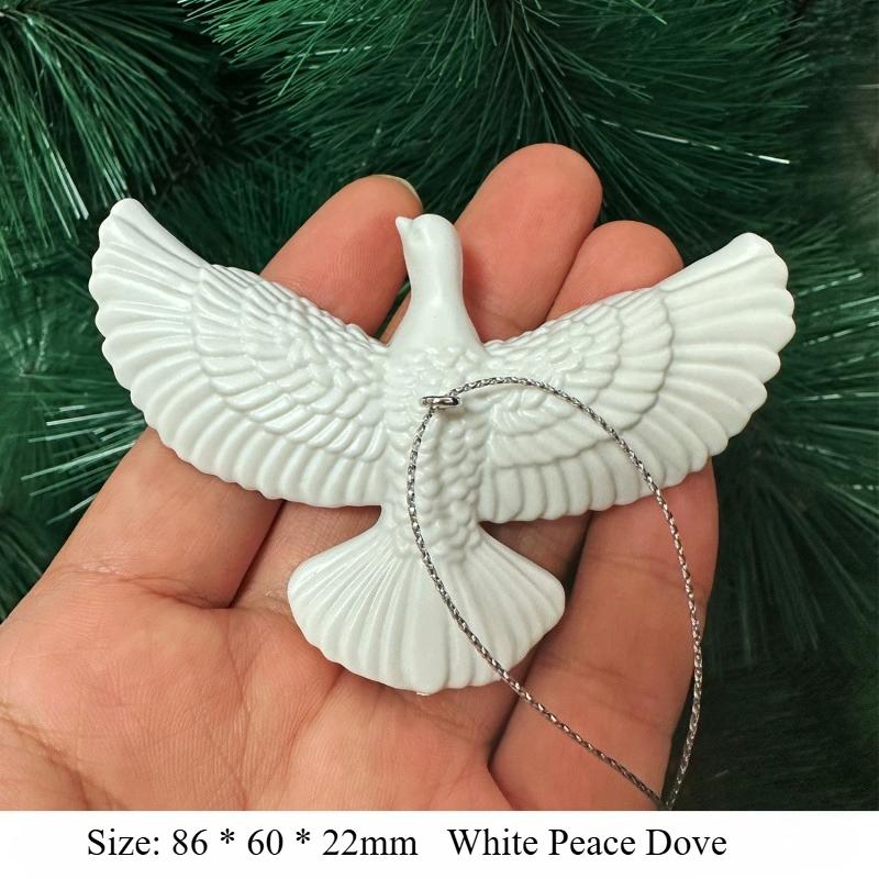 1-4pcs Peace Doves Resin Christmas Decorations Creative Home Festival Sculpture Outdoor Courtyard Friendship Dove Decoration