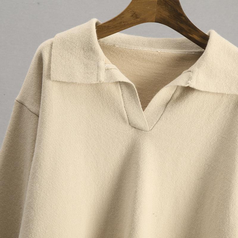 Høst og Vinter Alpakka Polokrage Dame Mote Enkel Ensfarvet Casual Strikket Genser