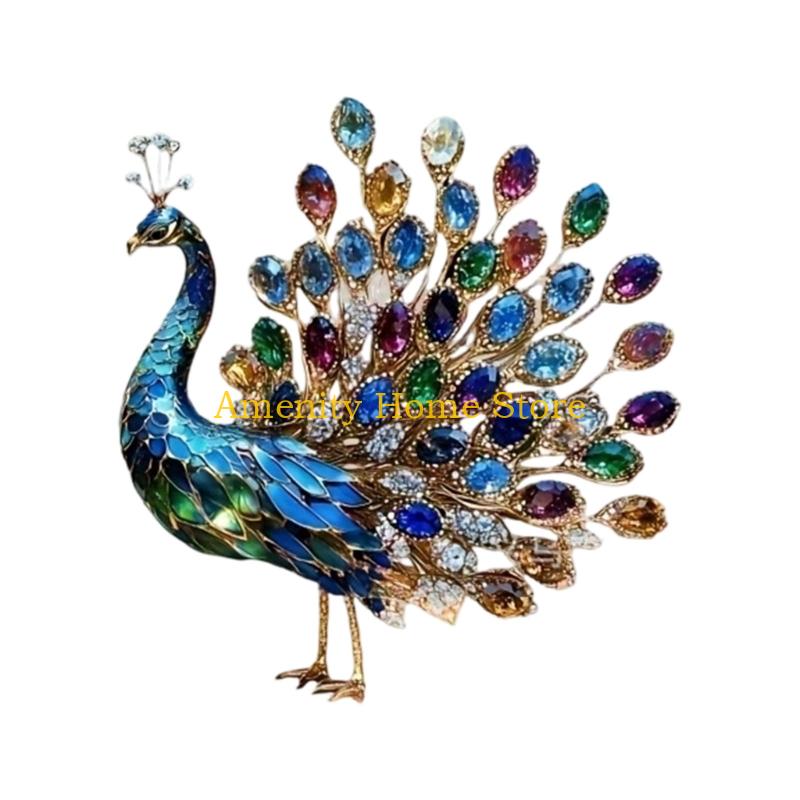 F26C Acrylic Peacocks Statue Figurines Table Centerpieces Animal Figurines Sculptures Table Ornament for Home Office Decors