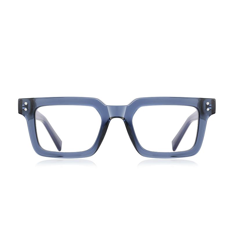Transparent Blue Frame Square Eyeglasses Women Anti Blue Rays Photochromic Shortsighted Hyperopia Progressive Eyewear