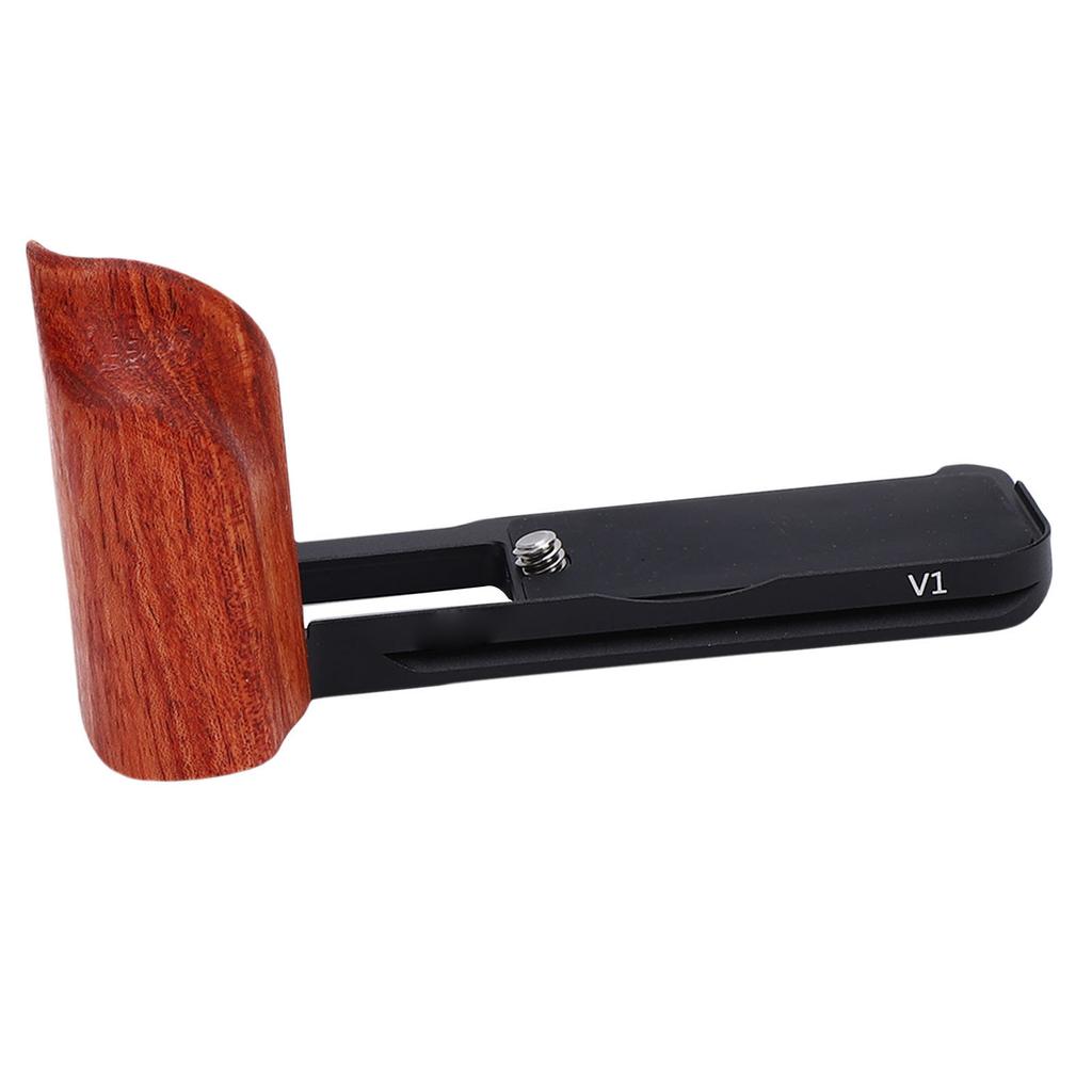 L Bracket Fit for V1 Cameras Aluminum Quick Release Plate L Shape Handgrip with Wood Grip 1Celsius4 Inch Threaded Hole Support for Arca Trip