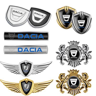 1PCS Car Style Body Trunk Decoration Sticker 3D Metal Lion Crown Emblem Sticker For Dacia Duster Logan 3 Mcv Sandero MK2 Stepway