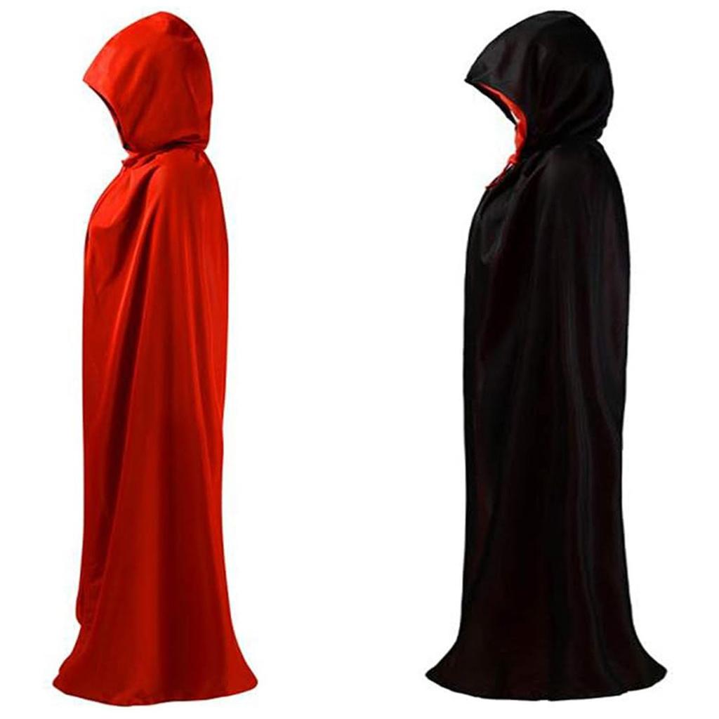 Red Hooded Halloween Cloak Death Cloak Black Red Single And Double Cloak Pirate Cloak Witch Cloak