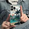 Sunset Coconut Tree Is Suitable for Apple 16pro Mobile Phone Case 15pro Transparent Case 13/12 All-inclusive Soft 11pro Set 14.
