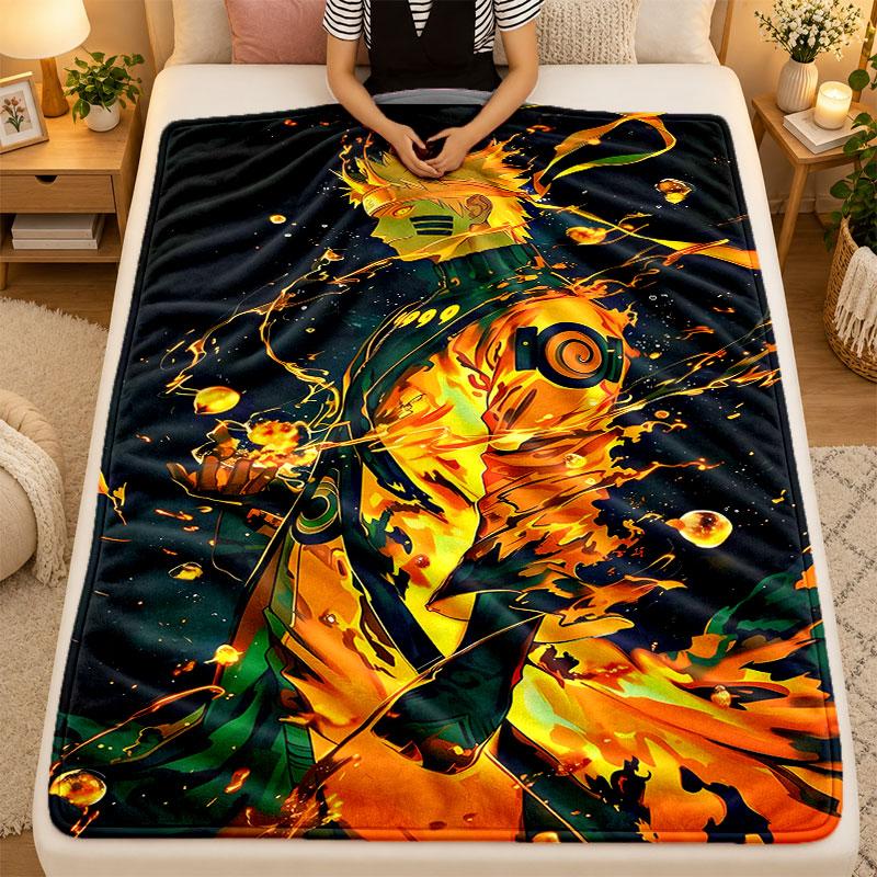 Flannel BlanketNaruto Uzumaki Warm Soft Throw Blanket for Indoor Sofa Bed Living Room Use