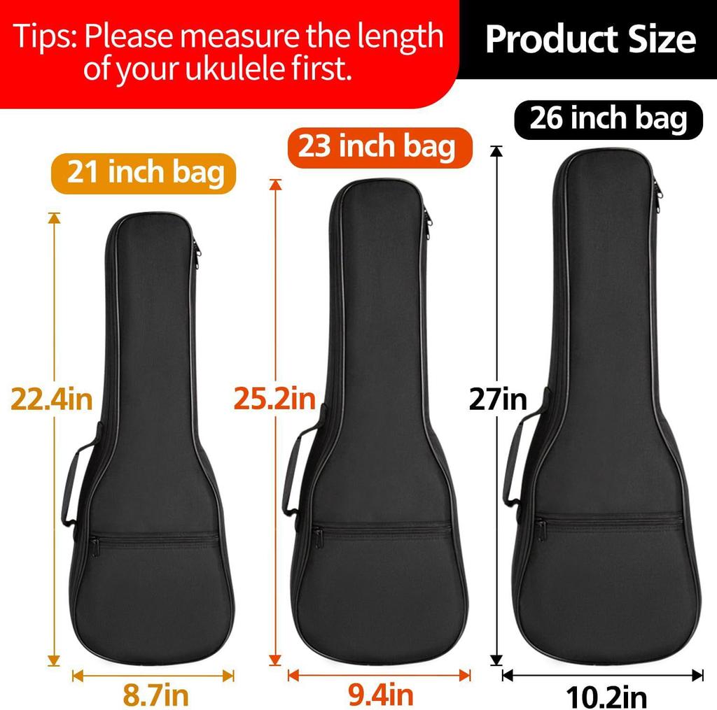 Waterproof & Durable Ukulele Case - Padded with Cotton, Adjustable Shoulder Strap
