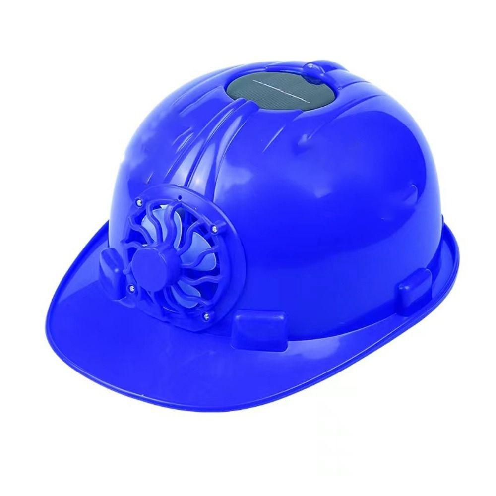 Adjustable Fan Safety Helmet Solar Power Solar Hat Anti-mite Fan Helmet Outdoor синий