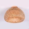 Bamboo Ceiling Light Rural Style Foyer Semi Lamp Pandent for Dining Room Bedroom