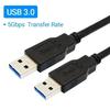 USB 3.0 To USB 3.0 Male Extension Cable Dual USB A Cord For Hard Drive DVD Player Laptop Cooler High-Speed Data Transmission