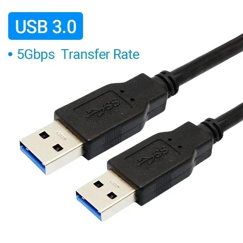 USB 3.0 To USB 3.0 Male Extension Cable Dual USB A Cord For Hard Drive DVD Player Laptop Cooler High-Speed Data Transmission