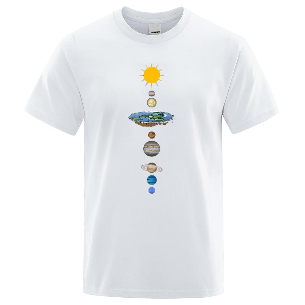 Sistemul solar cosmic planete imprimare mânecă scurtă bărbați street casual tee îmbrăcăminte vrac supradimensionat tricou masculin de vară din bumbac topuri