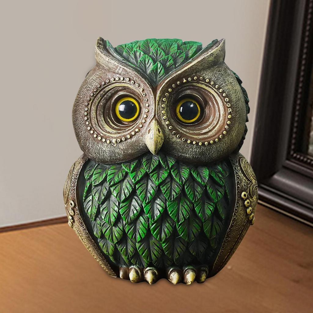 Ornement Chouette Créative Figurines d'Oiseaux Artisanat d'Art Statue Chouette de Bureau pour Maison de Poupée Mariage Armoire Chambre à Coucher Cadeau pour Amoureux des Chouettes