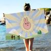 My F-Friend Pink Rabbit Funny Anime Beach Towel Colorful Bath Towels For Girl Microfiber Quick Dry Custom Sand Free Beach