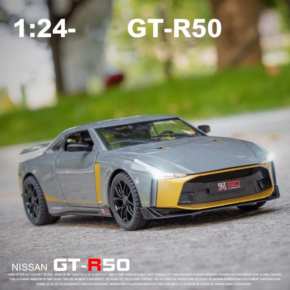 1:24 Scale Nissan Skyline Ares GTR50 GT-R50 Alloy Model Car, Vehicle Diecasts Metal Casting Sound Light Car Toys For Children Gifts