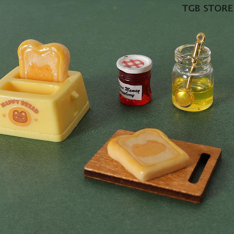 1Set 1:12 Jam Toast Bread Maker Furniture Model Miniature Simulation Home Decor Toy Doll House Accessories