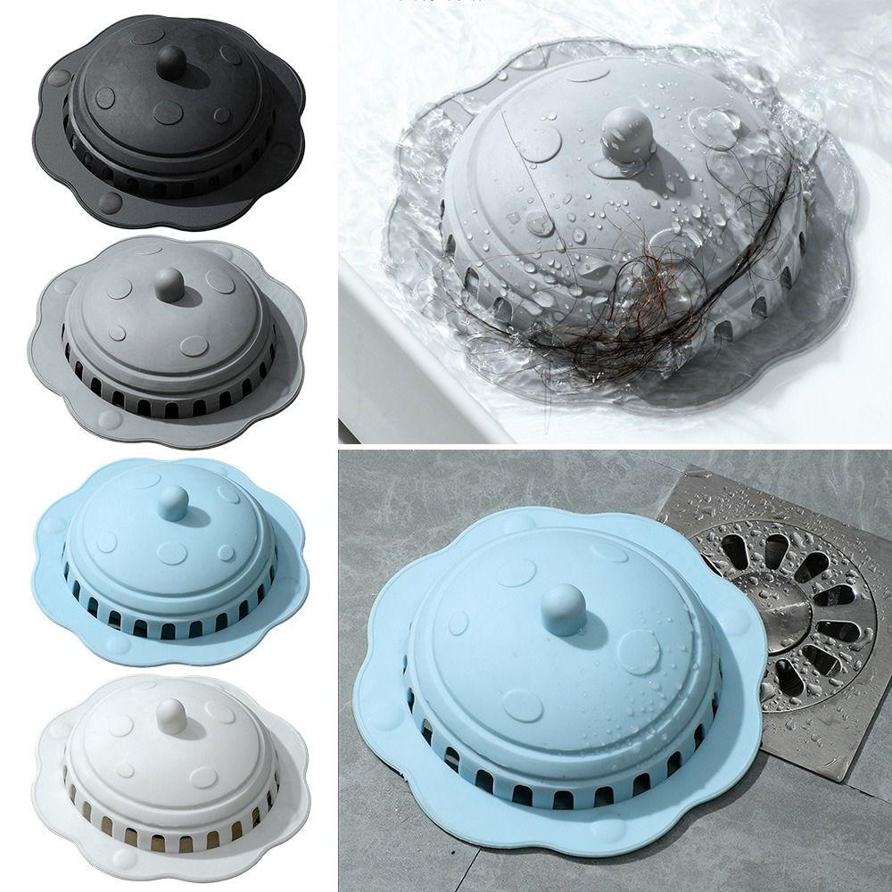 Silicone Floor Drain Mesh Cover Round Shape Sink Strainer Filter Kitchen Bathroom Accessories