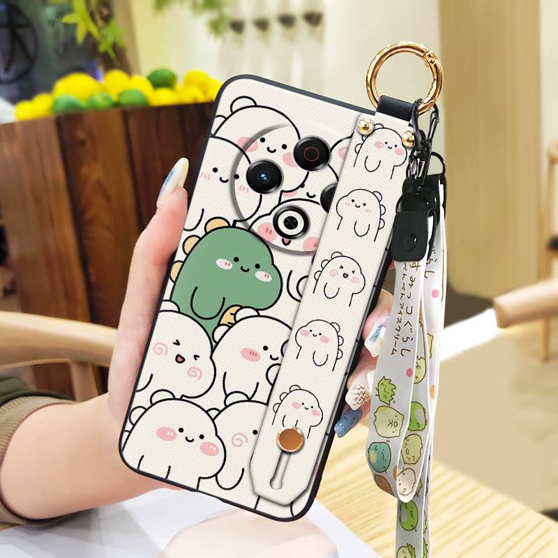 Lanyard Back Cover Phone Case For Tecno Spark30 4G/KL6 Phone Holder Dirt-resistant Anti-dust Fashion Design Durable Cute