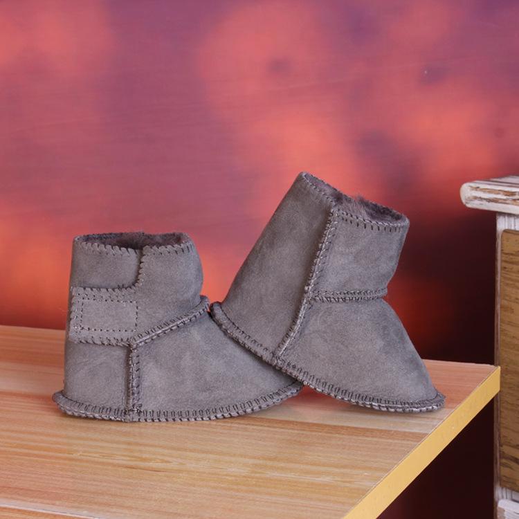 Soft Sole Sheepskin Fur Baby Shoes, Warm Cotton for Boys & Girls, 0-12 Months, Pre-Walker Winter Footwear
