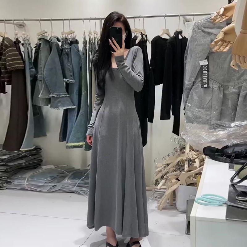 2023 Elegant High-Waisted Long-Sleeved Autumn Dress for Women, Slimming Design