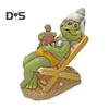 Strand Lounge Stuhl Nebel Figurine Harz Liegen Cartoon Frosch Statue Skulptur Home Office Desktop Indoor Outdoor Garten Dekoration Ornament