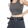 Fashionable Retro Women's Waist Belt Elegant Pu Material Versatile Square Buckle