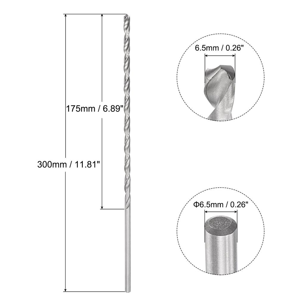 200/250/300mm Twist Drill Bits 6.2/7/8/9/10/11/12/13/14/15/16mm High-Speed Steel Extra Long Drill Bit