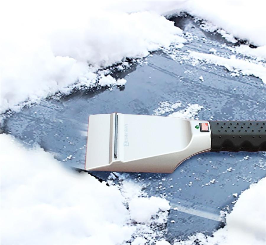 12V Podgrzewana Zimowa Szczotka do Śniegu i Lodu z Łopatką Elektryczny Skrobak do Śniegu i Lodu