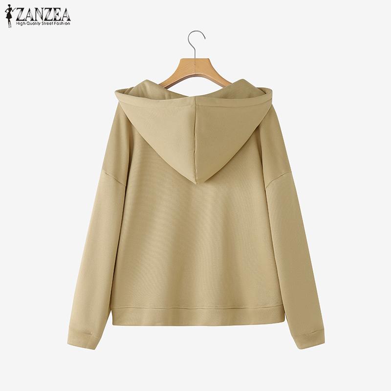 ZANZEA Women Autumn Casual Long Sleeve Pullover Hoodies Sweatshirt