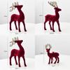 Stunning Christmas Reindeer Ornament Sparkling Burgundy Velvet Decorative Accent For Holiday Trees