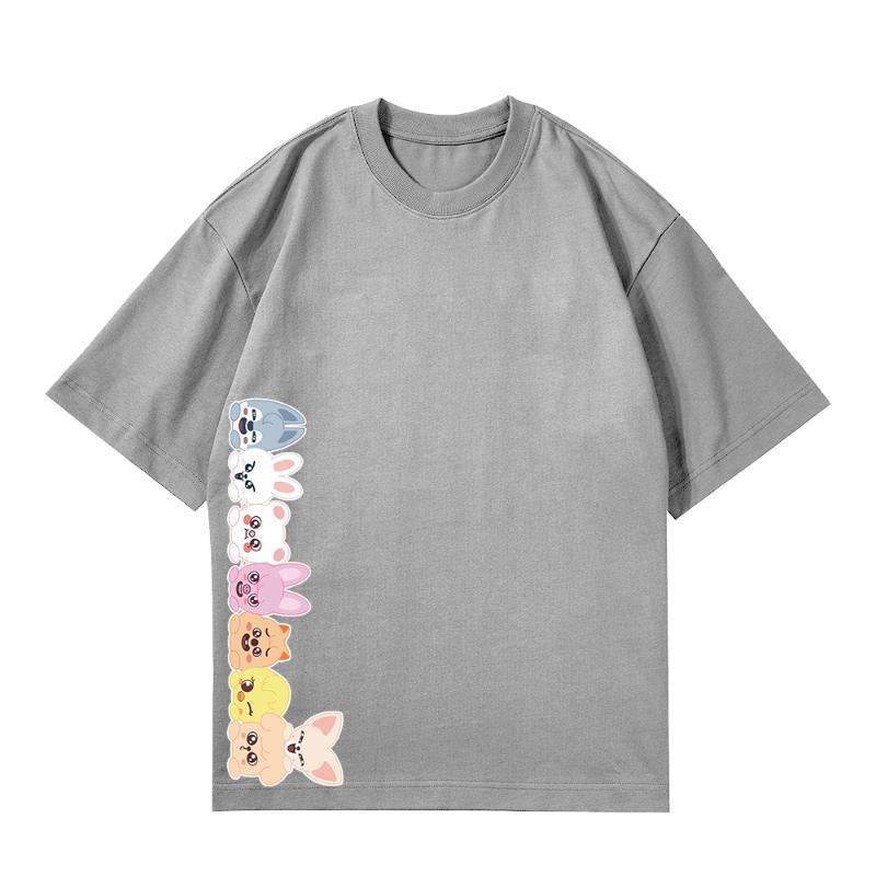 KPOP Konzert Peripherie Kombination Peripherie Bedruckt Herren und Damen Kurzarm T-Shirt Baumwolle Locker