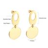 Geometric Stud Earrings Round Triangle Fringed Earrings Stainless Steel Plated 18K Gold Earrings