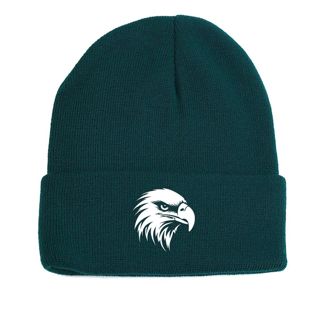 White Elephant Print Knit Cap Beanie, Animal Skull Cap Stretchy Stretchable Sporting Bobble Hat Knitted Hat Beanie