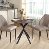 80cm Industrial Round Dining Table - Brown