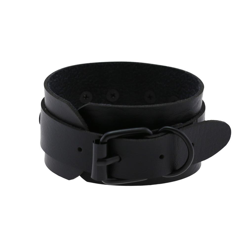 Braccialetti punk a forma di cuore tutto nero donna uomo Braccialetto da polso in pelle Bracciale a manica gioielli goth gotico emo bracciali da braccio accessori cosplay