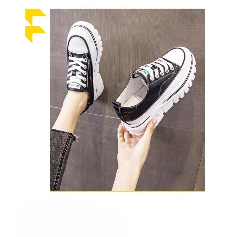 Thick-soled Shoes, Women's Shoes, Sports Women's Casual Shoes, Height-increasing Lace-up Single Shoes Devotion