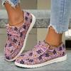 Women's Gothic Floral Skull Print Sneakers - Anti-Slip TPU Upper Round Toe Casual Skate Shoes with Arch Support All-Season Flat Sole for Skateboarding